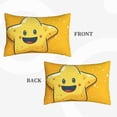 thumbnail image 2 of Naloa Happy Cartoon Star Pillowcase, Throw Pillowcase, Wrinkle-Free, Stain-Resistant with Hidden Zipper for Bedroom Sofa-16"x24", 2 of 6