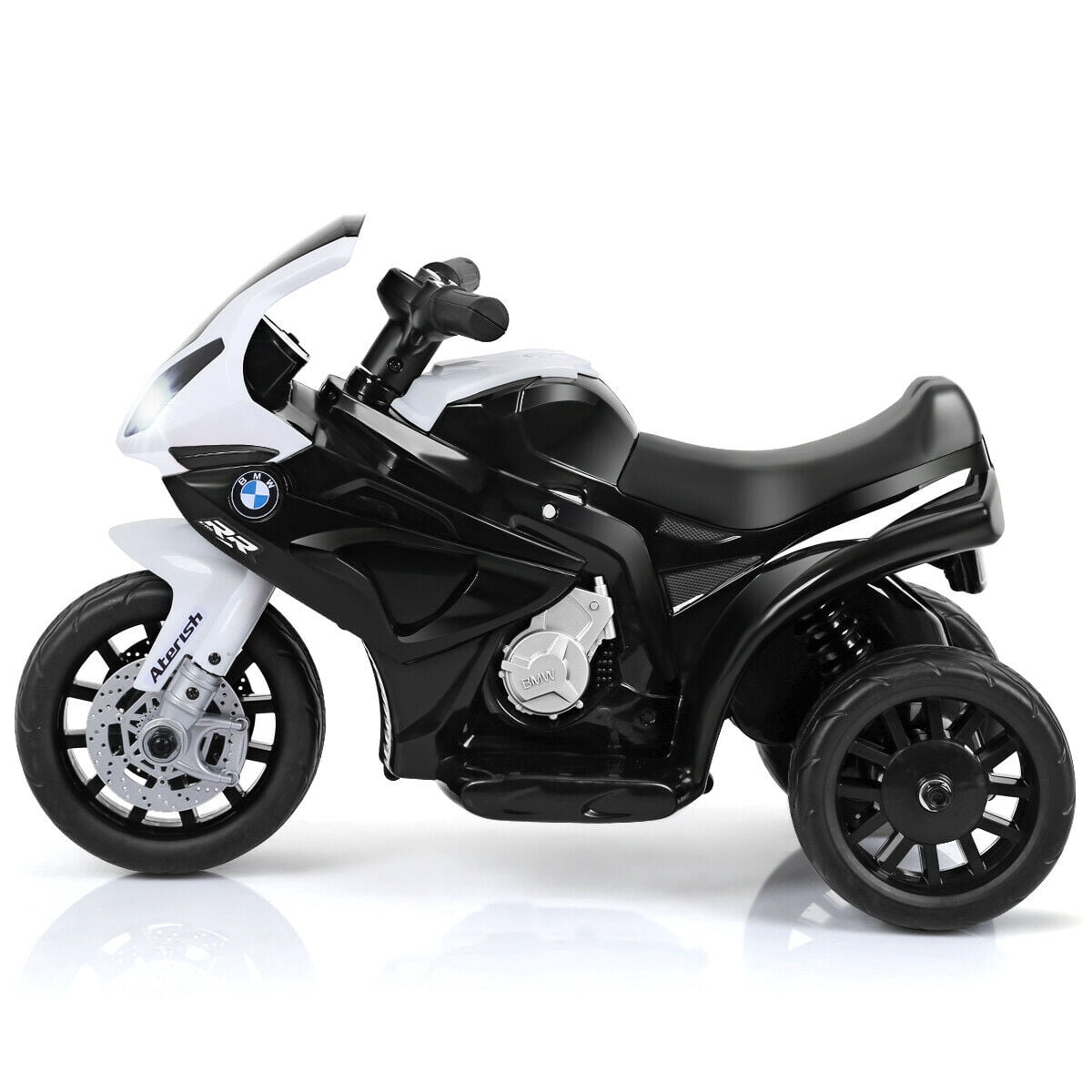 Gymax Kids Ride On Motorcycle BMW Licensed 6V Electric 3 Wheels Bicycle w/ Music&Light Black