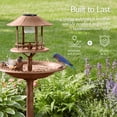 thumbnail image 5 of Best Choice Products Solar Outdoor Bird Bath Pedestal Fountain Garden Decoration w/ Fillable Planter Base - Bronze, 5 of 8
