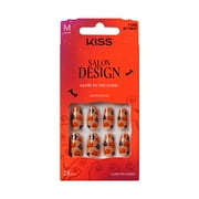 KISS Salon Design Halloween Press On Nails, ‘Allhallows Eve’, Medium Coffin, 24 Count