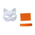 thumbnail image 4 of Kit de máscara de gato DIY, suministros para fiestas, manualidades, máscara de gato en blanco para disfraces de carnaval Naranja, 4 of 9