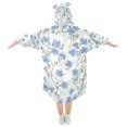 thumbnail image 2 of FORMRS Wearable Blanket Hoodie with Sleeves for Kids Cozy Flannel Sweatshirt, Forget Me Not, 2 of 7