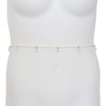 thumbnail image 2 of eVogues Plus Size Pearl Detail Faux Leather Waist String Belt White, 2 of 5