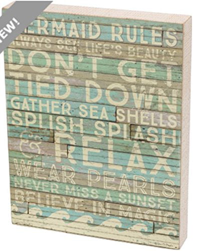 Mermaid Rules Box Sign Primitives by Kathy 