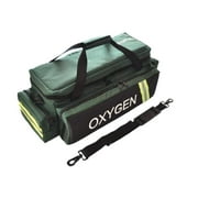 LINE2design Deluxe Oxygen Vinyl Bag EMS Impervious Standard Reflective Trim Medical Bag - Green
