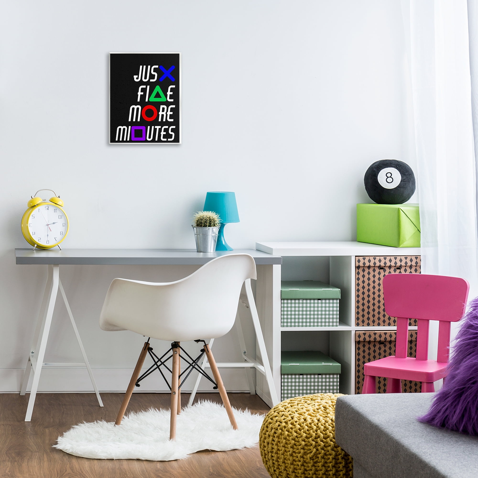 Just Five Minutes Gamer Buttons Wall Plaque Art, design by Kim Allen