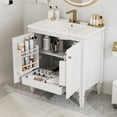 thumbnail image 2 of 36" Bathroom Vanity with Sink, Free Standing Bathroom Vanity Set with Door Shelf & Adjustable Shelf, Wood Storage Cabinet with Soft Close Door for Bathroom, White, 2 of 9