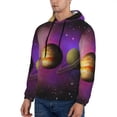 thumbnail image 3 of Fotbe Men's Hoodie with Planets And Stars Pattern - Kangaroo Pocket Pullover Hooded Sweatshirt, Perfect for Daily Wear, Travel, and Home-3X-Large, 3 of 7