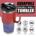 thumbnail image 5 of AQUAPHILE 30oz Tumbler with Handle, Double Walled Insulated Coffee Cup with Leak-proof Lid and Straw, Stainless Steel Travel Mug for Hot or Cold Drinks(Red/Blue), 5 of 5