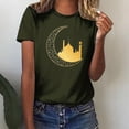 thumbnail image 2 of Penkiiy Women's Funny Printed Pattern Casual Fashion Soild Color Short Sleeve Tops Blouse S Army Green, 2 of 6