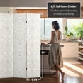 thumbnail image 4 of 6 ft. Tall Double Sided White Snake Print Canvas Room Divider with Natural Spruce Frame, 4 of 7