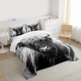 thumbnail image 3 of Homewish Highland Cow 3 Pieces Queen Comforter Set For Teens Boys Girls,Black Grey Ultra Soft Bedding Sets,Western Farmhouse Animal Bedding Comforter Set,Breathable Home Decor, 3 of 8