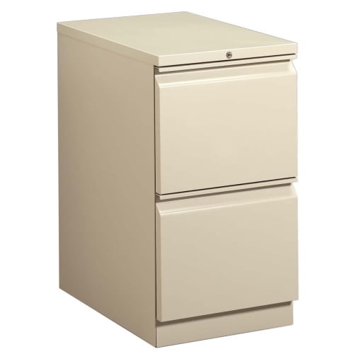 Light Gray 2-Drawer Mobile Pedestal File Cabinet with Lock
