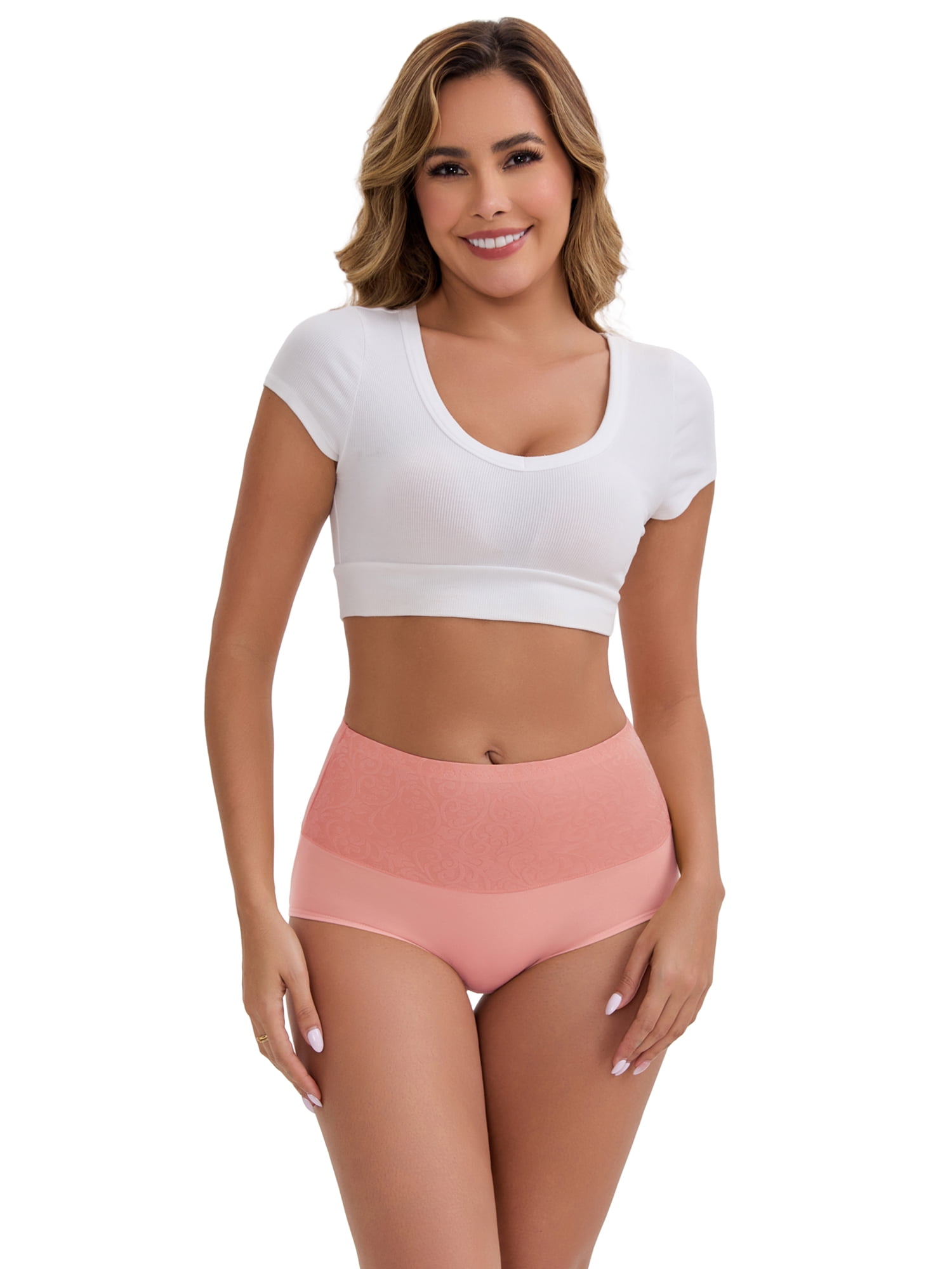 DARING DIVA Women's High-Waisted Underwear 5 Pcs XXL Black,Purple,Purple,Pink,Gray