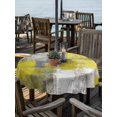 thumbnail image 6 of Yellow Grey Outdoor Tablecloth with Umbrella Hole, Abstract Art Oil Painting Modern Geometric Spillproof Waterproof Outdoor Table Cover, Patio Tablecloths for Party/Garden/Picnic, Round 54 inch, 6 of 9