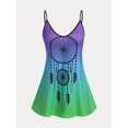 thumbnail image 1 of Top Sin Mangas de Talla Grande con Estampado de Dreamcatcher Color Degradado Rosegal  Camisetas sin mangas de talla grande, 1 of 5
