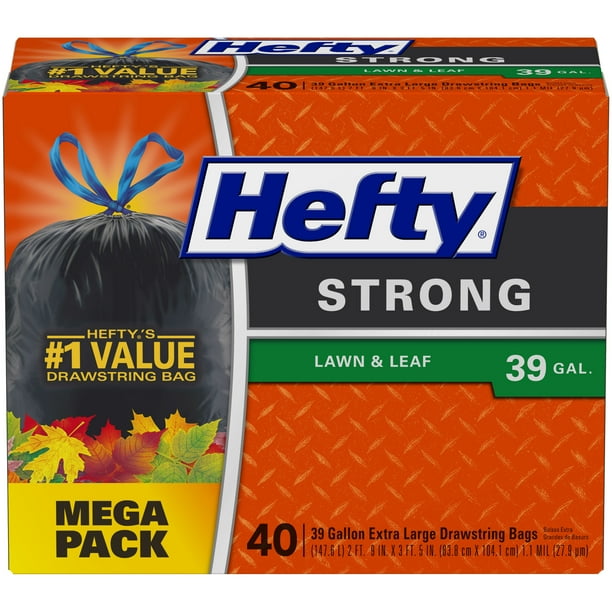 Hefty® Strong Extra Large Lawn & Leaf Trash Bags, 39 Gallon, 40 Bags