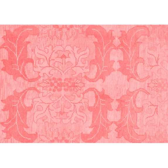 Ahgly Company Machine Washable Indoor Rectangle Abstract Red Modern Area Rugs, 6' x 9'