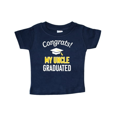 

Inktastic Congrats! My Uncle Graduated with cap Gift Baby Boy or Baby Girl T-Shirt