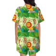 thumbnail image 3 of Bixox Women's African Animals in the Jungle Printed Pajama Set 2 Piece Lounge Set Top and Shorts Soft Pajamas, Shorts with Pockets, 3 of 7