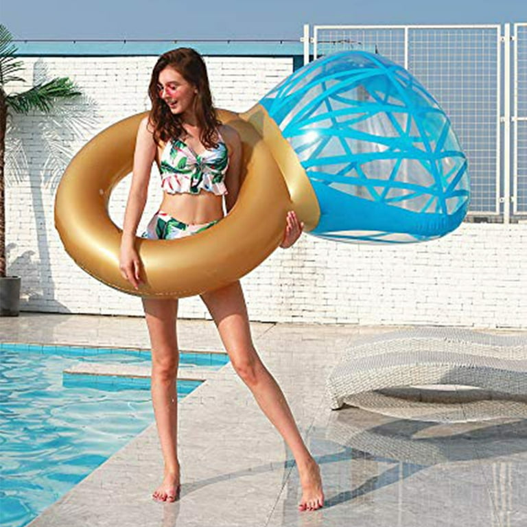WISHTIME Inflatable Diamond Ring Pool Float, Swim Ring, Party Pool