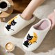thumbnail image 5 of Pantuflas algodón cálidas con gato y Halloween para otoño e invierno pantuflas felpa para el (38-39) Adecuadas para 37-38 pies, 5 of 9