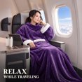 thumbnail image 5 of PAVILIA Wearable Blanket with Sleeves & Pocket for Women & Men, Purple, 5 of 8