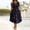 Navy, variant on Short Sleeve Women Summer Dresses Boho V-Neck Floral Midi A-Line Dress Fitted Waist Vacation Twist Beach Going Out Sundress with Pockets White L