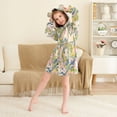 thumbnail image 3 of FORMRS Niños Bathrobe Unisex Hooded Robe Soft Plush Pajamas Sleepwear, Size 2-3T, Pink Floral Wave, 3 of 7