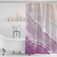 thumbnail image 3 of Pink Coastal Wave Shower Curtain, Waterproof Shower Curtains for Bathroom, Summer Modern Ocean Beach Washable Fabric Bathtub Curtain Set Bath Decor with 12 Hooks Stall 36"x72", 3 of 8