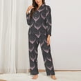 thumbnail image 2 of Yiaed pink hearts Print Pajamas Women's Long Sleeve Sleepwear Soft Button Down Loungewear Pjs Lounge Set Nightwear Womens Pajama Pants-Large, 2 of 7