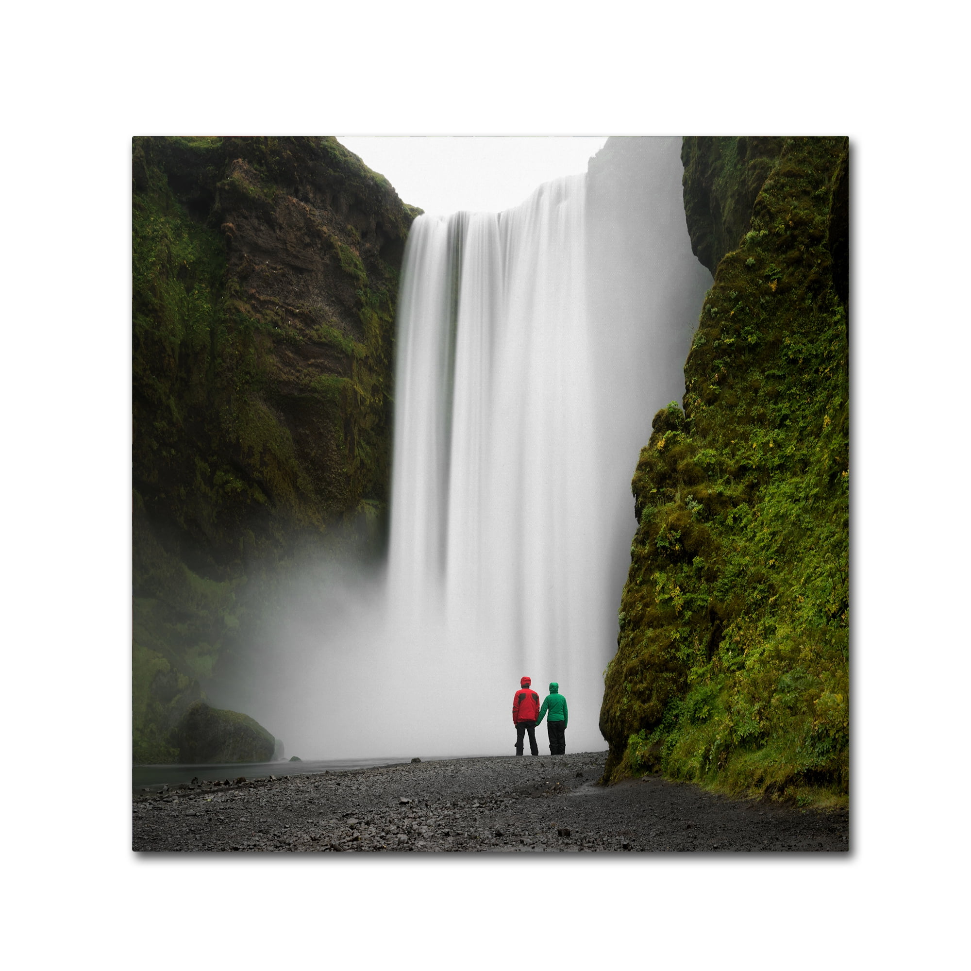 Trademark Fine Art 'Skogafoss for Two' Canvas Art by Philippe Sainte-Laudy