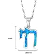 thumbnail image 4 of My Daily Styles 925 Sterling Silver Women’s Simulated Blue Opal Hebrew Chai (Life) Pendant Necklace with 16”-18" Adjustable Silver Cable Chain, 4 of 7