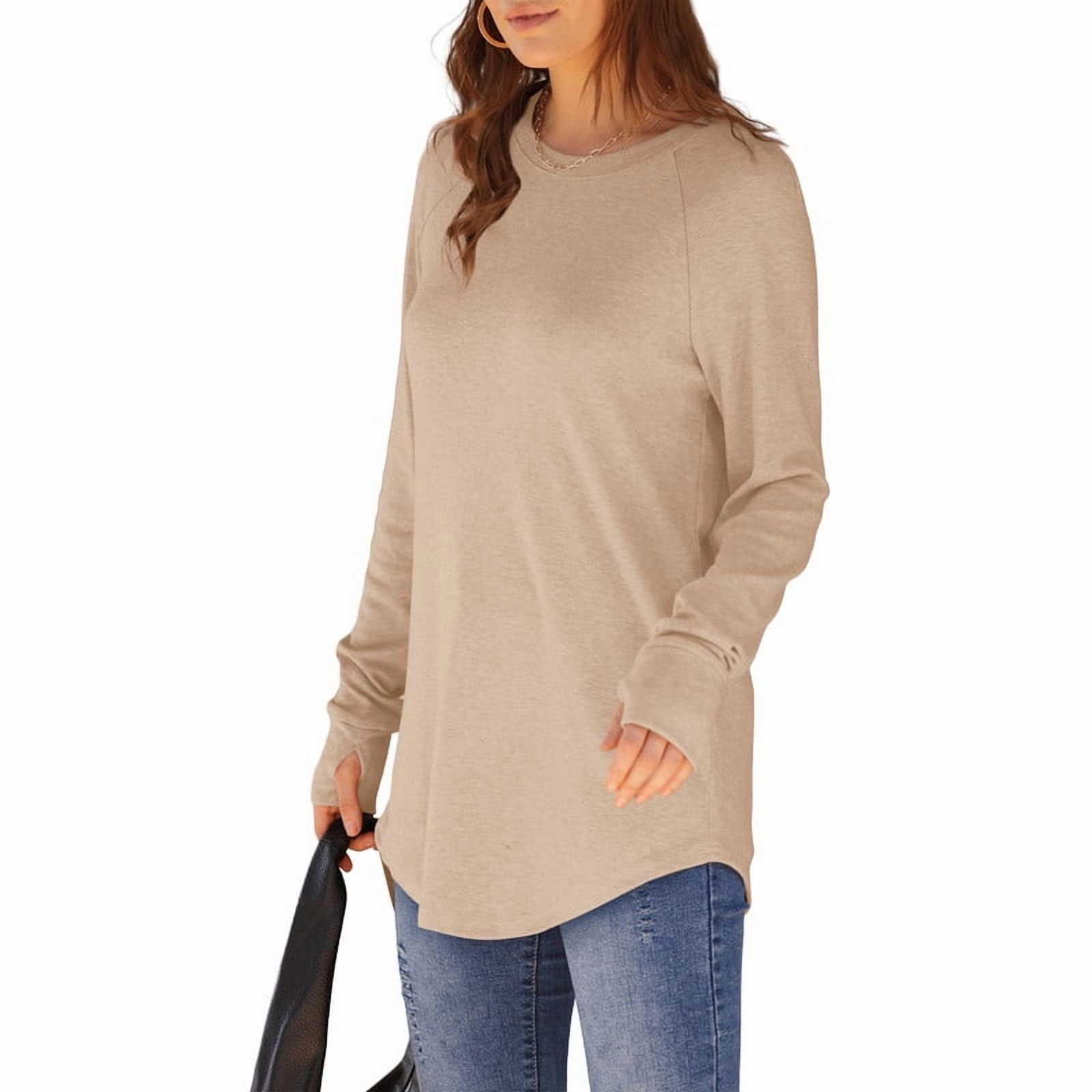Ronuti Women's Long Sleeve Crew Neck Tunic Top photo 4