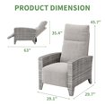 thumbnail image 2 of Fauteuil Inclinable de Patio - Chaise d'Extérieur Réglable en Osier Gris avec Coussin Gris et Table d'Appoint pour Jardin/piscine/balcon (Lot de 1), 2 of 7