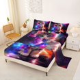 thumbnail image 2 of jejeloiu Rainbow Lovely Kitten Queen Sheet Sets Kids,Kawaii Cat Bed Set For Girls,4-Piece, 2 of 6