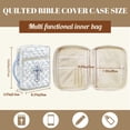 thumbnail image 5 of TSOVTHRID Cross Floral Print Bible Cases for Women Men, Bible Cover Case with Portable Handle, Lightweight Quilted Church Bag for Bibles Study Accessories, White Blue, 5 of 7