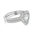 thumbnail image 4 of Oryn Jewelry 1.7 Ct Heart Cut Moissanite Ring - 14K White Gold Plated Wedding Band - Romantic Heart Shape Bridal Bands - Matching Band Valentine Gift for Women, 4 of 6