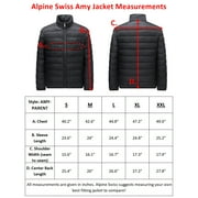 Alpine Swiss Amy Womens Puffer Jacket Insulated Water Resistant Lightweight Down Alternative Packable Coat Zippered Pockets