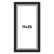 11x25 Frame Black Real Wood Picture Frame Width 2.25 Inches | Interior Frame Depth 0.5 Inches |