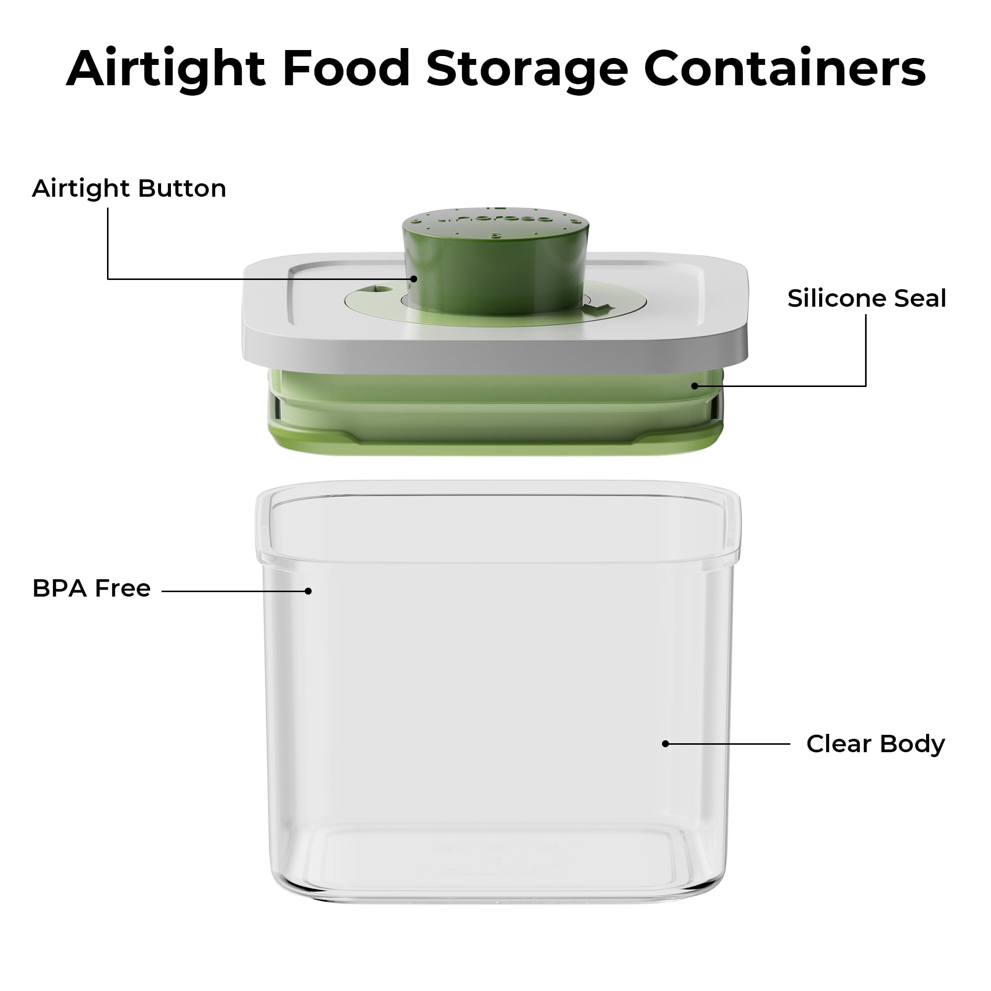 Linoroso 4 Pcs Set Airtight Kitchen Food Storage Container with Date Tracker, Tea&Coffee Canister for Grounds Coffee, Cereal, Beans, Flour, Sugar