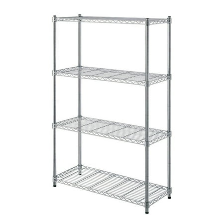 2 Shelf Chrome Cabinet - 4 Shelf Heavy Duty Household Storage Organization Steel Wire Shelving, Chrome
