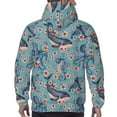 thumbnail image 3 of Bingfone Underwater Animals and Flowers Men's Drawstring Hoodie Long Sleeve Pocket Sweatshirts-3X-Large, 3 of 6