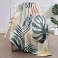thumbnail image 2 of Tropical Leaves Fleece Blanket Gifts for Adults and Kids, Colorful Botanical Cozy Throw Blanket, Soft Warm Plush Boho Blanket for Home Decor, 60x80 Inches, 2 of 6