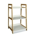 thumbnail image 6 of Fionafurn 3 Tier Ladder Bookshelf, Wood Open Display Shelf Storage Shelves Unit - Natural + White, 6 of 6
