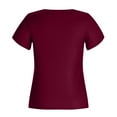 thumbnail image 6 of Giftesty Womens Plus Size Fashion Women Casual Petal Sleeve Short Sleeve V-Neck Solid Tops Blouse, 6 of 6