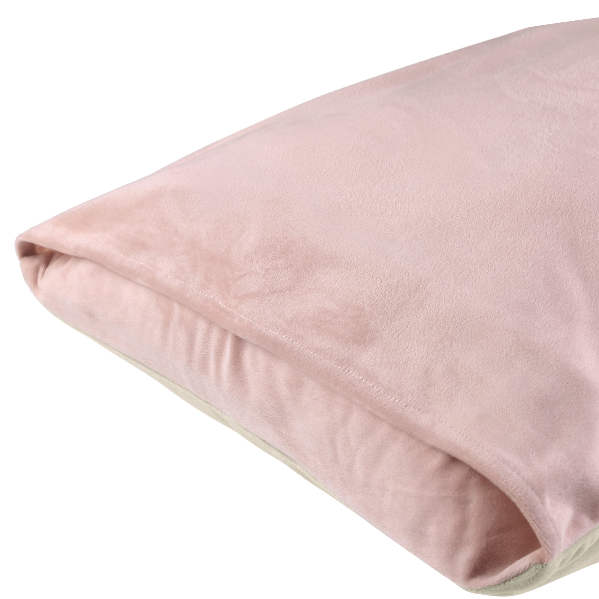 Unique Bargains Envelope Closure Durable Velvet Pillowcases (2 Count) Beige Pink Queen
