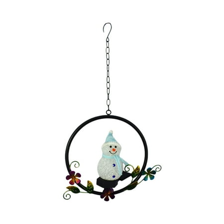 

JULYING Outdoor LED Solar Garden Lights Christmas Cartoon Snowman Lawn Garden Landscape Hanging Light Fairy Wind Chime Lamp
