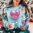 thumbnail image 4 of Valentines Outfits for Women Love Heart Print Sweatshirts Crewneck Graphic Sweatshirt Valentines Day Long Sleeve Shirts Cute Spring Tops, 4 of 5