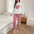 thumbnail image 2 of Enjoytime Women's 2 Piece Outfits 2025 Fall Winter Print Long Sleeve Pullover Tops and Long Pants Casual Warm Tracksuit Pink XXL, 2 of 4